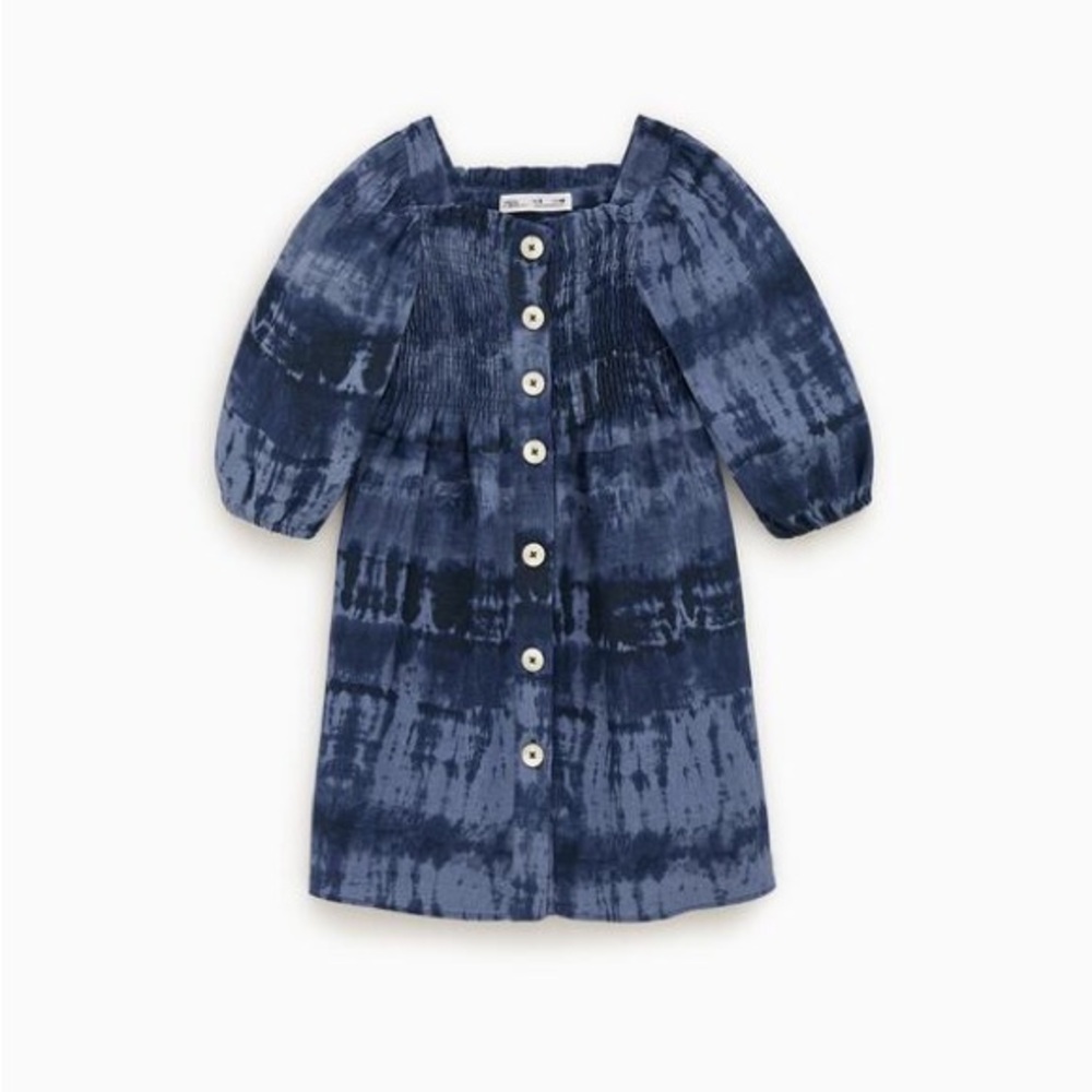 Zara girls BUTTONED TIE DYE DRESS